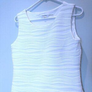 NWOT Calvin Klein Textured White Sleeveless Top Size M